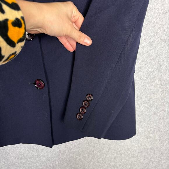 Vintage Ralph Lauren Blazer Womens 8 Navy Blue Label Wool Academia Classic READ - Picture 4 of 16
